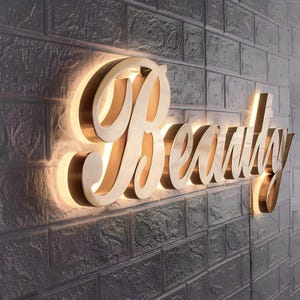 Backlit Logo Sign, Beauty Salon Sign, 3D Business Sign, Business Signboard, Custom Laser Cut, Logo With Raised 3D Design, Dentist Sign