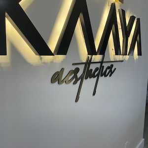 Backlit Logo Sign, Beauty Salon Sign, 3D Business Sign, Business Signboard, Custom Laser Cut, Logo With Raised 3D Design, Dentist Signage bild 12