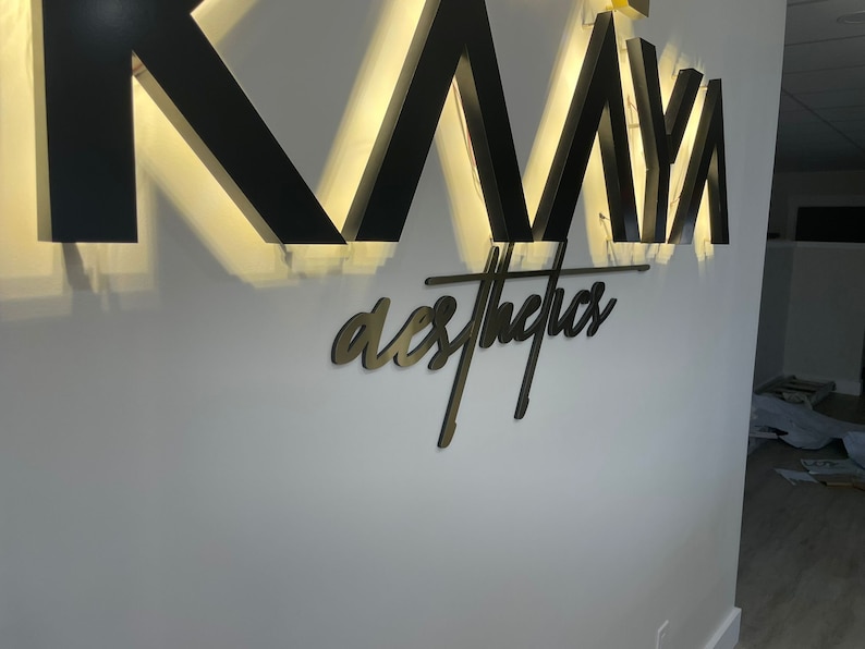 Backlit Logo Sign, Beauty Salon Sign, 3D Business Sign, Business Signboard, Custom Laser Cut, Logo With Raised 3D Design, Dentist Signage bild 12