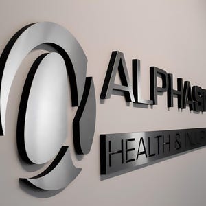 Business Sign, brushed Sign, Custom Logo Sign, reception sign, Office Sign for Wall, 3D metal sign, indoor and outdoor sign, Laser Cut Sign