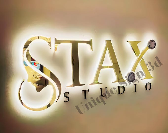 Backlit Sign Backlit Metal Sign, Backlit Letters, Backlit Logo Sign, Custom Sign, Setal Backlit 3d Business Sign, Name Sign, Storefront Sign