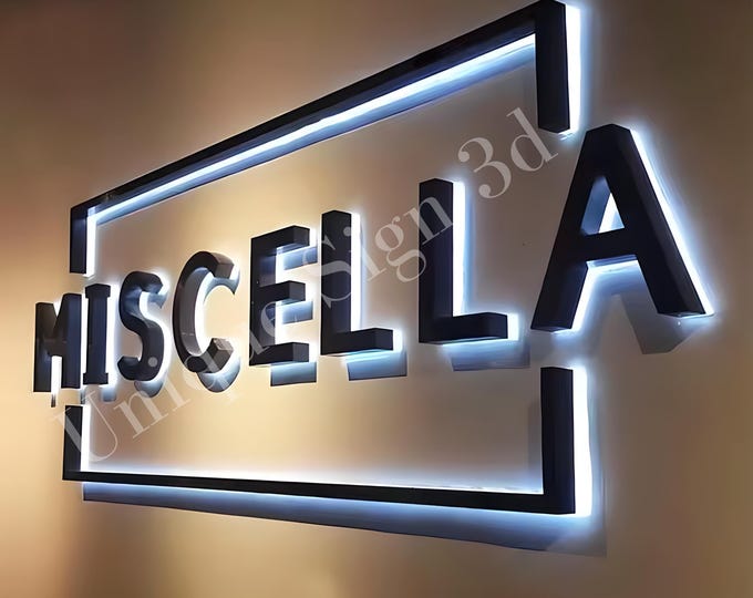 Backlit Logo Sign, Gold Metal Sign, Beauty Salon Sign, 3D Business Sign, Business Signboard, Custom Laser Cut, Logo With Raised 3D Design