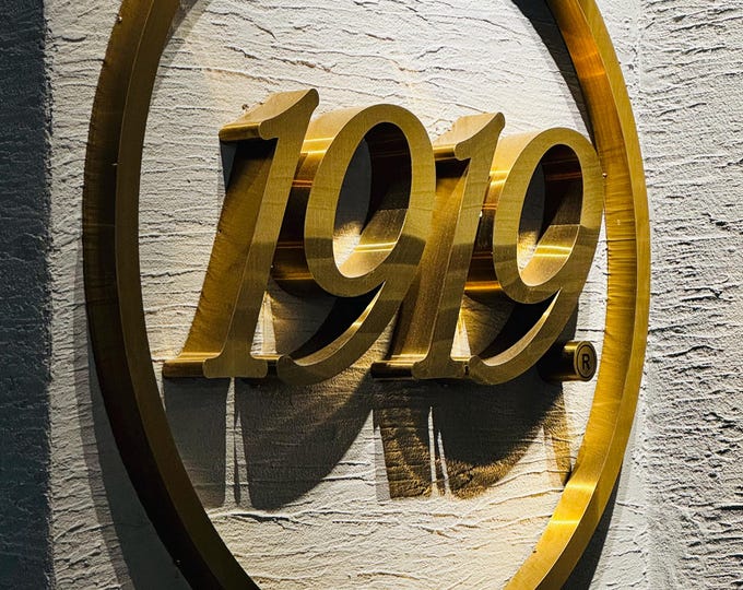 Metal Sign Brushed Metal Logos Reception Signs Office Wall Sign