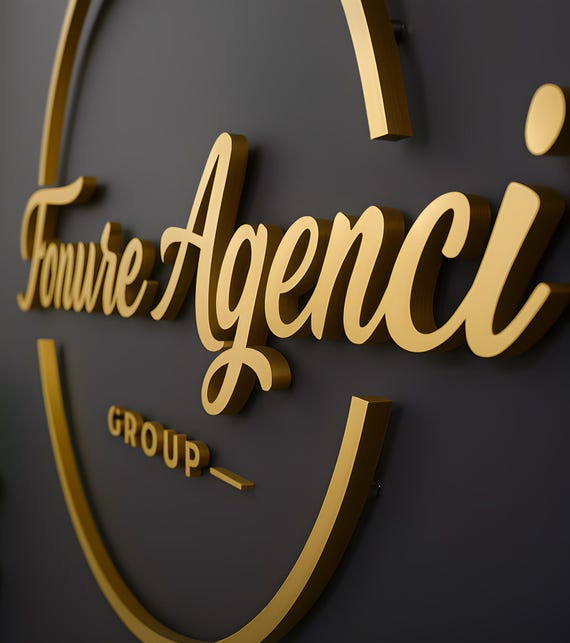 Metal Signage Custom Logo Stainless Steel Laser Cut Signboard Custom Laser Cut Logo Brushed Metal Logo Reception Sign Office Wall Logo Gift