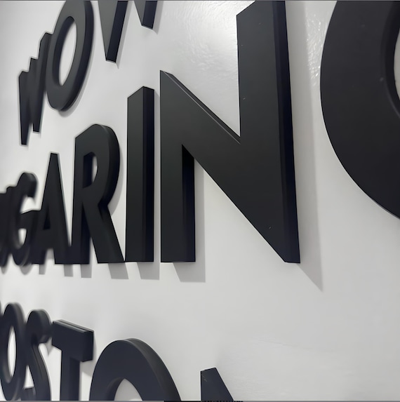 Custom Logo Sign, Business Sign, Matte Sign, Reception Sign, Office Sign for Wall, 3D Metal Sign, indoor and Outdoor Sign, Laser Cut Sign