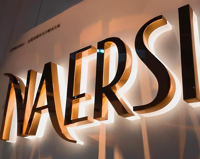 Backlit Sign, 3d Signage, Custom Outdoor Sign, 3D Brushed Logo, Metal 3D Business Sign 3D Custom Sign for Office 3d Led Signage