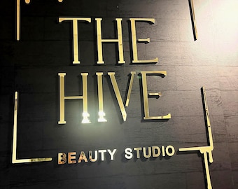 Laser Cut Sign, Custom Logo, Beauty Salon Sign, 3D Business Sign, Business Signboard, Logo With Raised 3D Design (depth 0,4in)