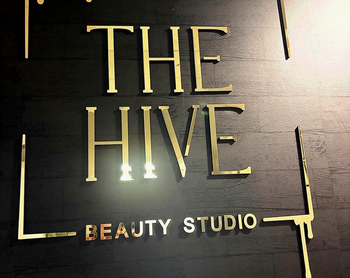 Laser Cut Sign, Custom Logo, Beauty Salon Sign, 3D Business Sign, Business Signboard, Logo With Raised 3D Design (depth 0,4in)