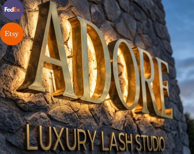 3d Backlit Sign, 3d Led Signage, Custom Outdoor logo, light sign 3d brushed metal 3d business sign 3d custom sign for office, UniqueSign3d