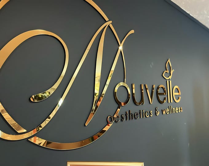 Laser Cut Logo Sign, Beauty Salon Sign, 3D Business Sign, Business Sign, Custom Laser Cut, Logo With Raised 3D Design, Barber Shop Sign