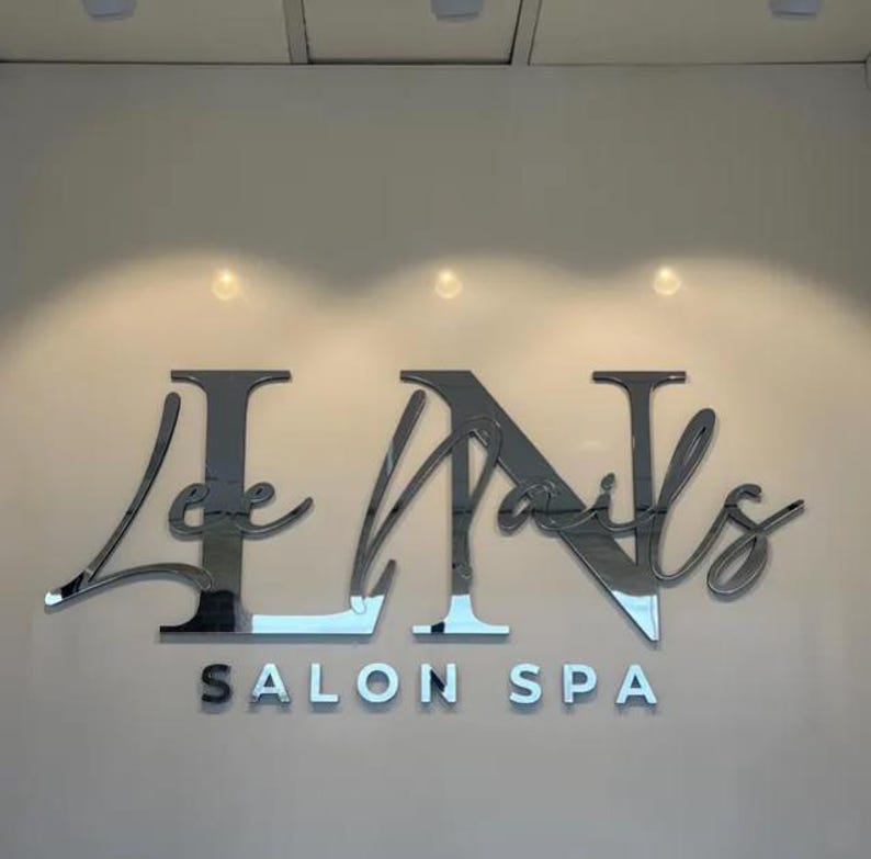 Business Sign, brushed Sign, Custom Logo Sign, reception sign, Office Sign for Wall, 3D metal sign, indoor and outdoor sign, Laser Cut Sign Bild 14