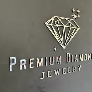 Laser Cut Logo Sign, Silver Salon Sign, 3D Business Sign, Silver Sign, Custom Laser Cut, Logo With Raised 3D Design, Jewelry Sign