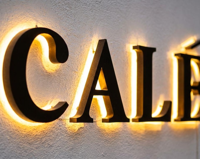 3d backlit sign, led signage, custom outdoor logo 3d brushed metal logo 3d business sign custom sign for office, small business sign, diy