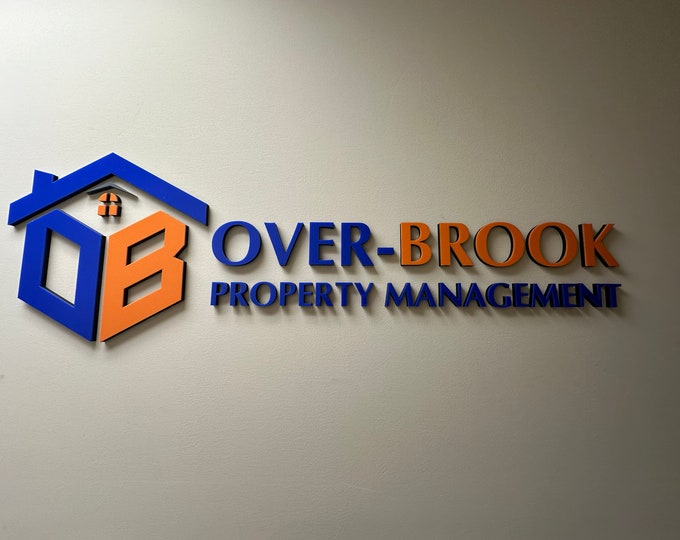 3D Business Sign, Custom Laser Cut Sign, Clinic Sign, Sign with Raised 3D Design, Business Logo, Lobby Signage, Reception Logo, Brushed Logo