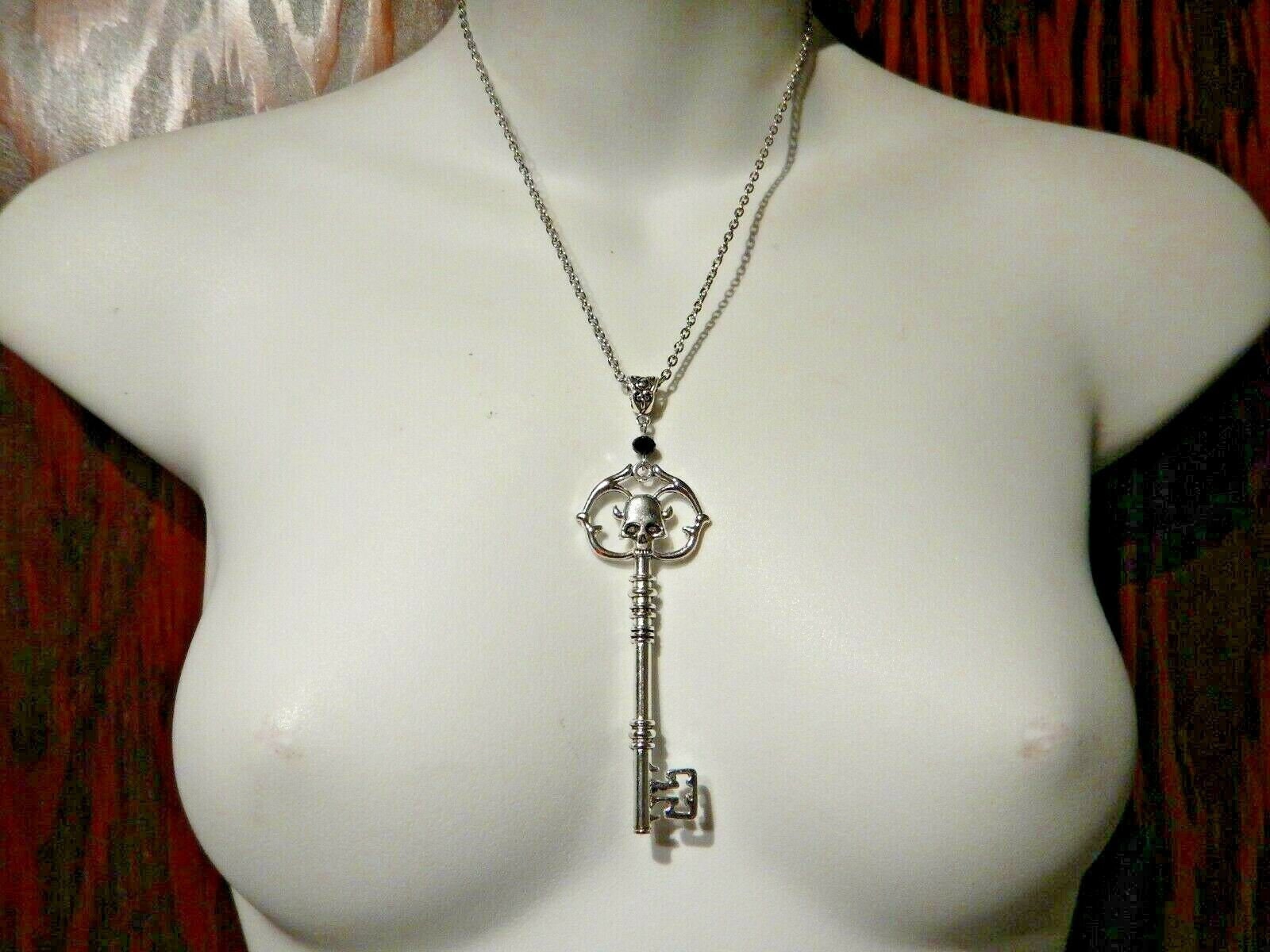 Skeleton Key Necklace | 💀 Galaxy Skull 💀 — Angelic Vortex