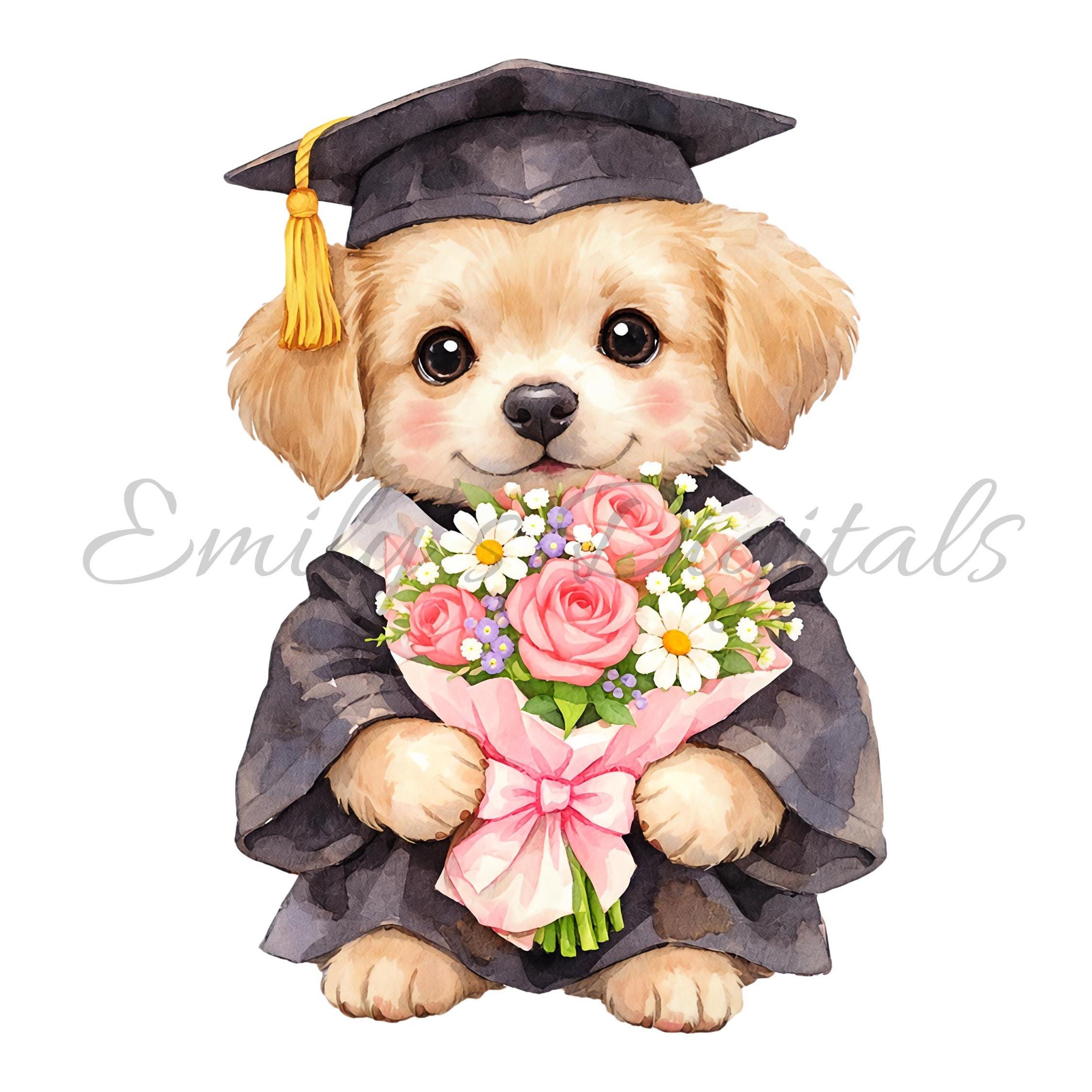 Animal Graduation Clipart Bundle, Watercolor Graduate Animals PNG ...