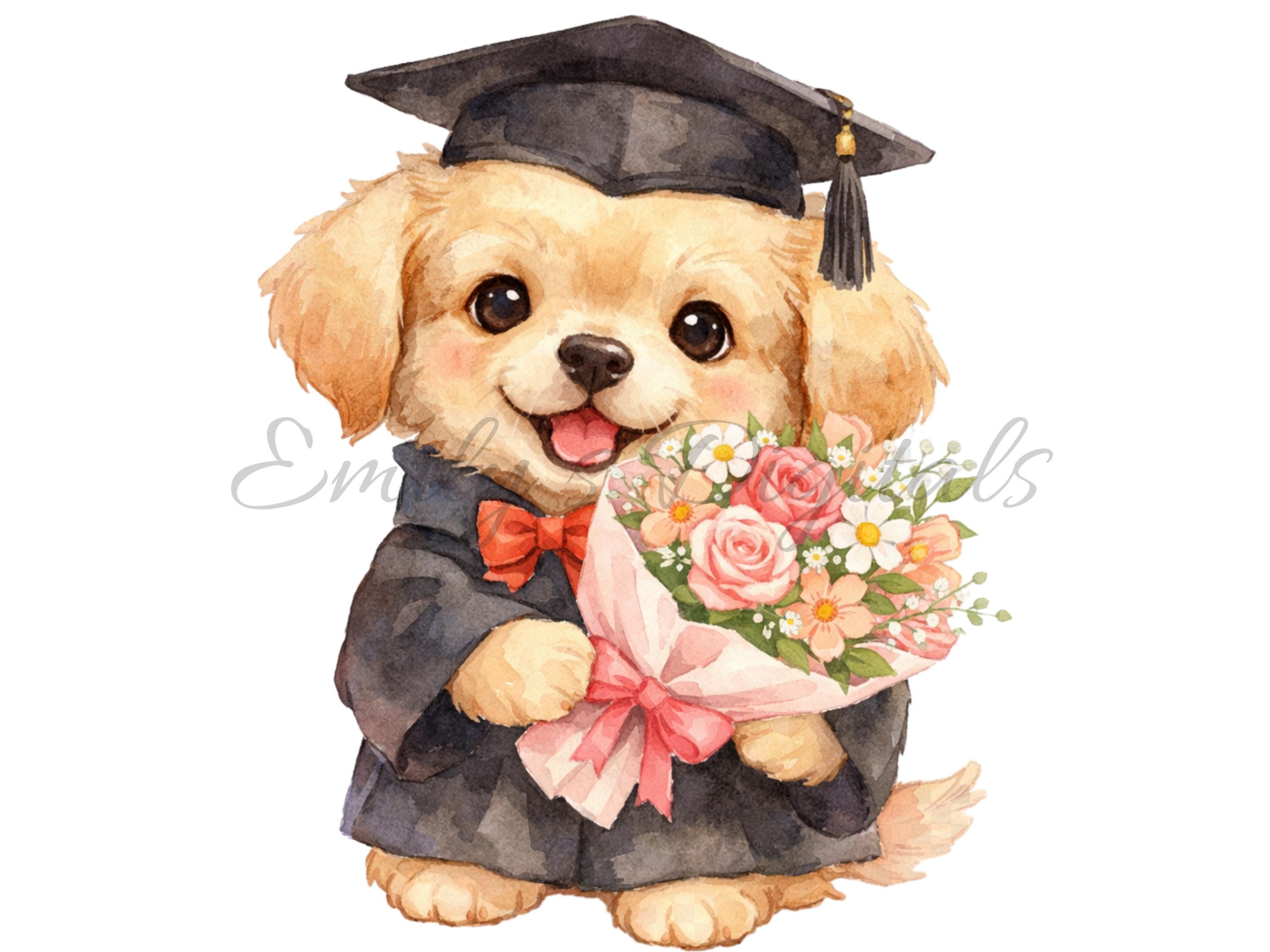 Animal Graduation Clipart Bundle, Watercolor Graduate Animals PNG ...