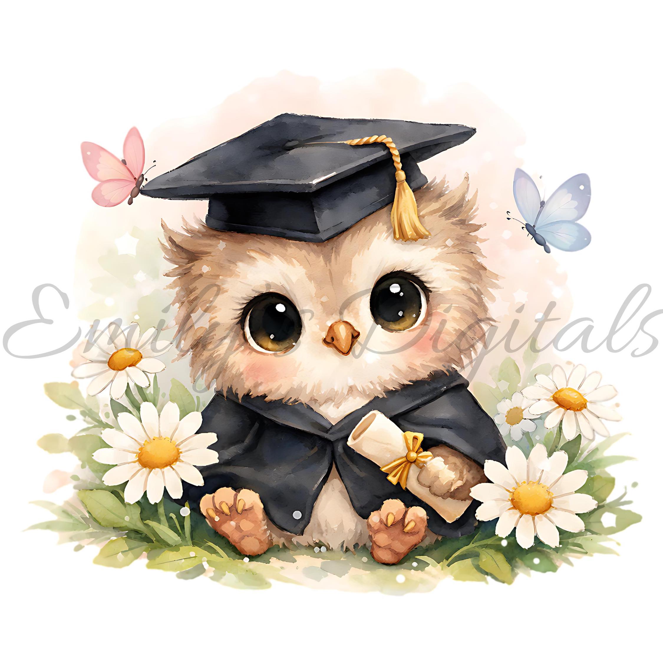 Animal Graduation Clipart Bundle, Watercolor Graduate Animals PNG ...