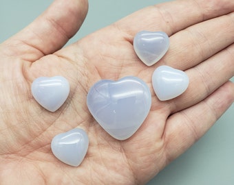 Blue Chalcedony Hearts