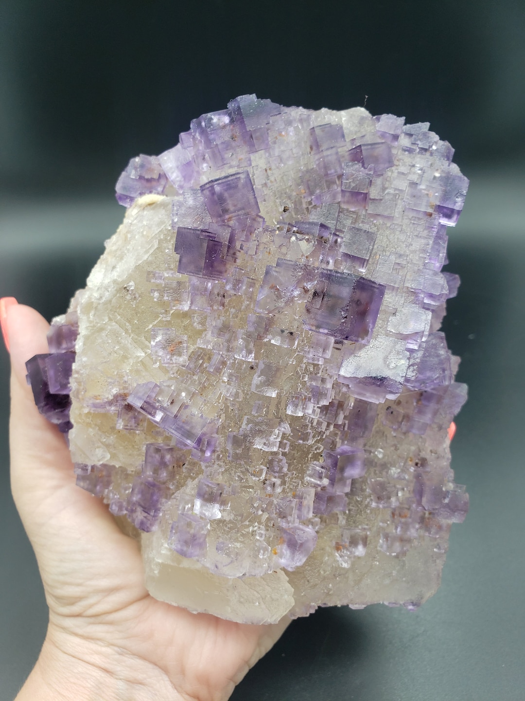 TOP Fluorite Énorme dodécaèdre vert Groupe de cristal