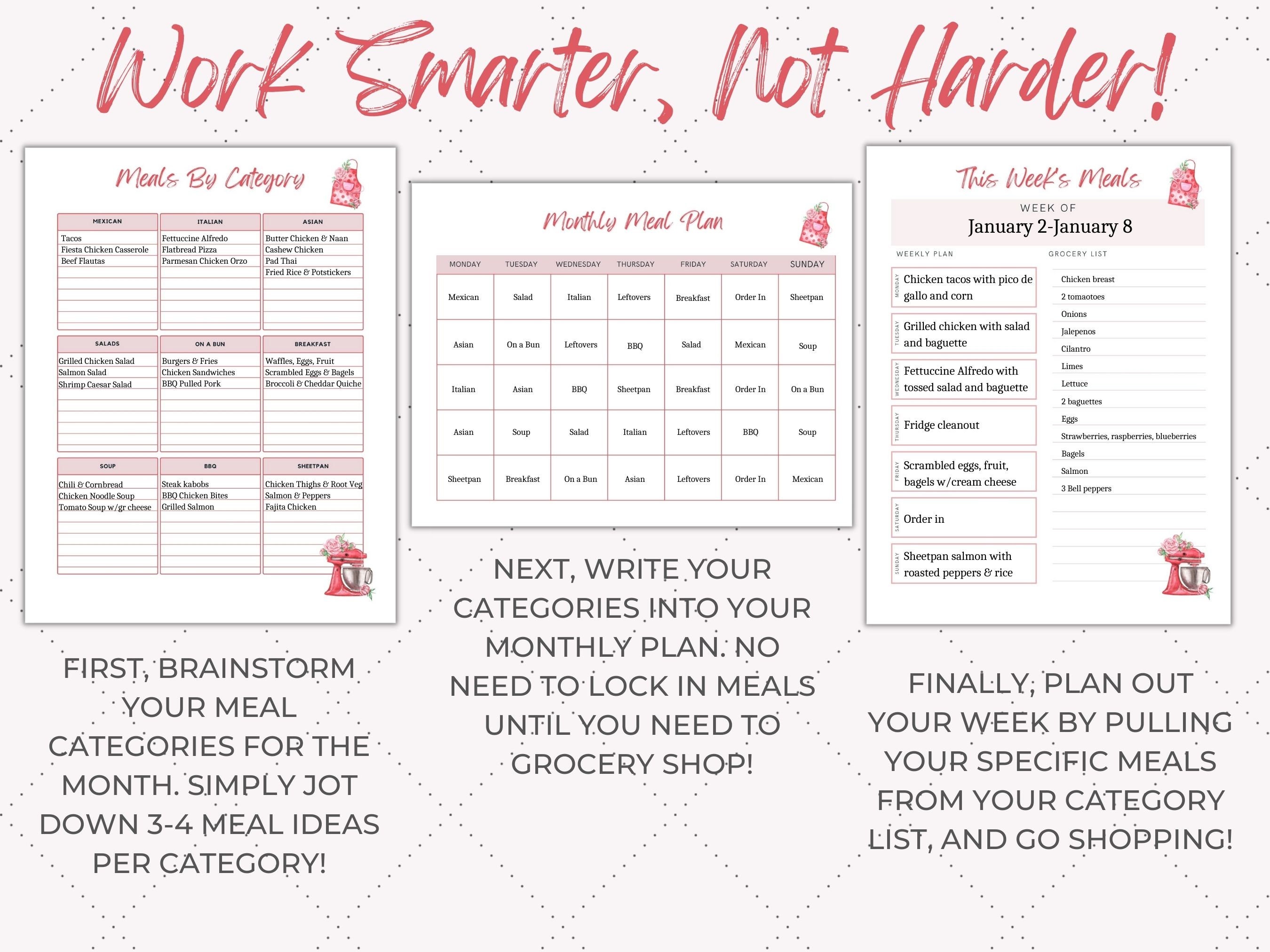 Printable Recipe Binder Kit, Printable Meal Planner, Recipe Organizer ...