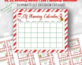 Easy Christmas Elf Bundle, Includes Planning Calendar for Elf Ideas, Elf Activities for all December - Help for Parents No Stress Elf Ideas!