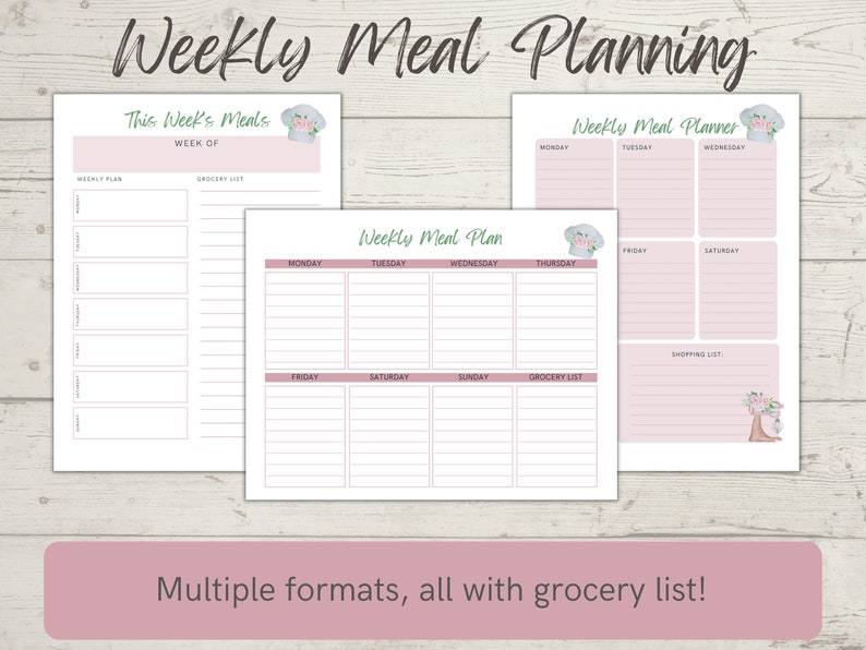Printable Recipe Binder Kit, Printable Meal Planner, Recipe Organizer