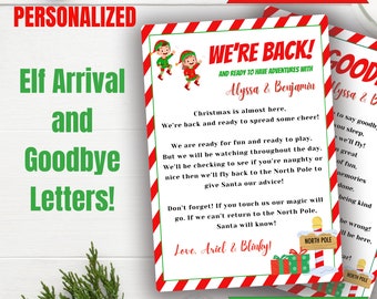 PERSONALIZED Girl and Boy Elf Arrival Letter and Elf Goodbye Letter | Elf Returning Letter, Elf Leaving Letter, North Pole Letter Printable