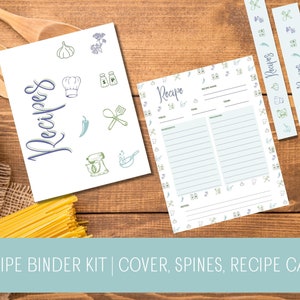 Recipe Binder Kit - 3 Pieces | Recipe Cover Page, Recipe Card, Binder Spines