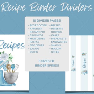 Printable Recipe Binder Kit, Printable Meal Planner, Recipe Organizer ...