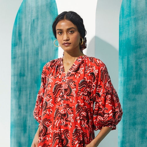tribal print midi dress VALERIA tribal print midi dress Denina Martin Collection