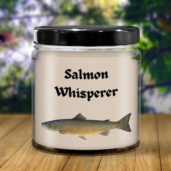 Salmon Whisperer Candle - Gift Idea for Salmon Whisperer - Salmon Fish Lover