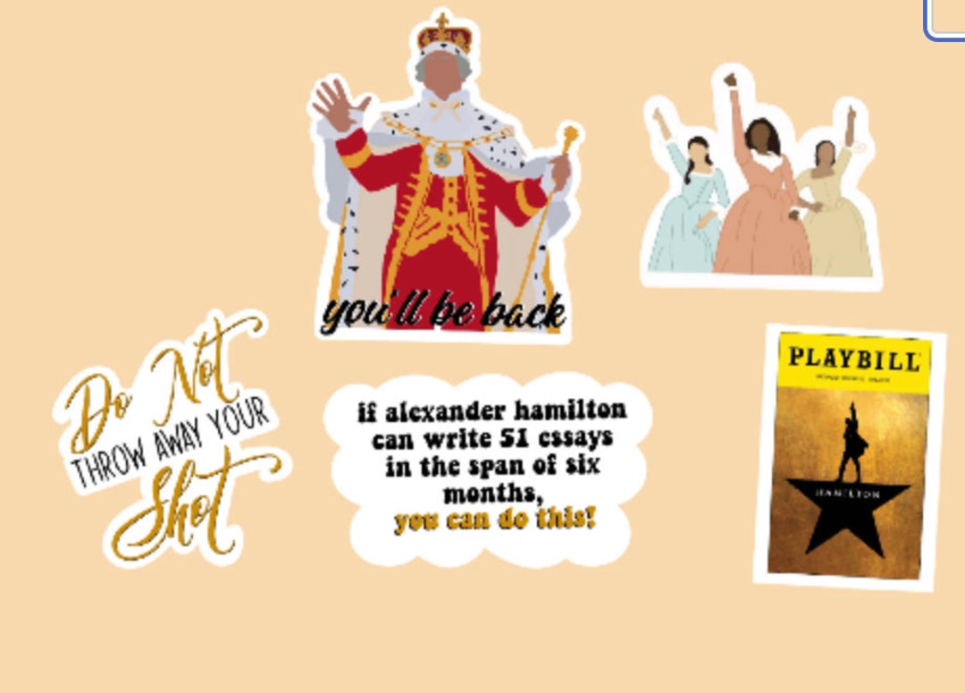 Hamilton Sticker Pack Etsy