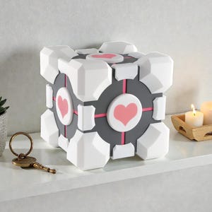 Portal Companion Cube Box, Aperture Science Themed Storage Container
