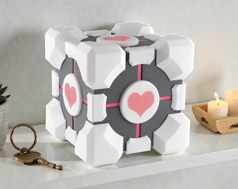 Portal Companion Cube Box, Aperture Science Themed Storage Container