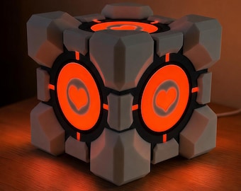 Portal 2 Companion Cube Lamp, 3D Printed Ambient Glow Light