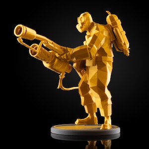 Team Fortress 2 Pyro Figurine | 3D Printed Low Poly TF2 Pyro Desktop Model | Choose Any Color!