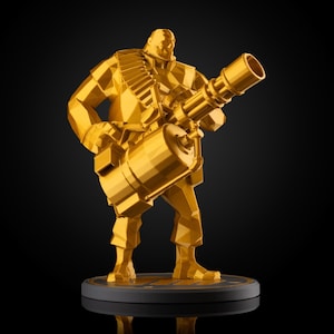 Team Fortress 2 Heavy Figurine | 3D Printed Low Poly TF2 Heavy Model | Choose Any Color!