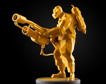 TF2 Pyro Figurine | 3D Printed Low Poly Desktop Model