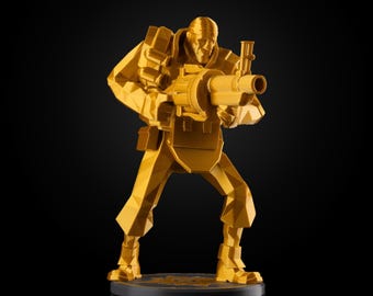 Team Fortress 2 Demoman Figurine, Low Poly TF2 Model