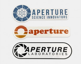Aperture Science Historic Logo Stickers, Portal Game Historic Logos Decals