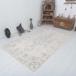 5x9 Muted Rug,Anatolian Rug,Wool Rug 5x9,Turkish Vintage Rug,Vintage Turkish Rug,Oushak Vintage Rug,Turkish Rug,Vintage Rug,Faded Rug,19935