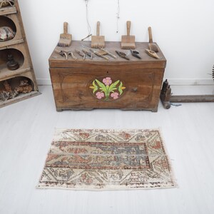 2x3, Door Mat Rug,2x3 Anatolian Rug, 2x3 Small Rug,Turkish Mini Rug,Wool Door Mat,Turkish Door Mat, Vintage Door Mat, Oushak Door Mat,164
