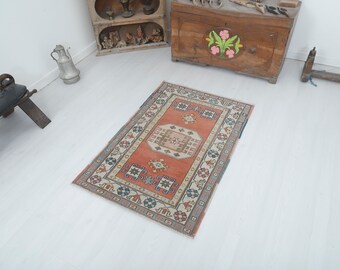 Alfombra 3x4, alfombra pequeña turca, alfombra vintage Oushak, alfombra de Anatolia, alfombra pequeña vintage, alfombra pequeña Oushak, alfombra vintage turca, alfombra turca vintage, 2197