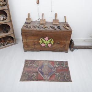 2x3 Oushak Rug, 2x3 Mini Rug, Small Size Rug, Turkish Mini Rug, Door Mat Rug, 2x3 Vintage Rug, Turkish Rug, Anatolian Rug, Natural Rug,3607