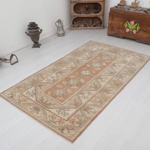 4x7 Area Rug, 4x7 Turkish Rug, Boho Rug, Bohemain Rug, Antique Rug, Anatolian Rug, Oushak Turkish Rug,Vintage Oushak Rug,Vintage Rug,23802