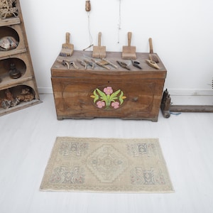 2 x 3 tapis anatolien, petit tapis turc, petit tapis Oushak, 2 x 3 tapis naturel, tapis en laine, petit tapis vintage, 2 x 3 paillasson, mini tapis Oushak, 525