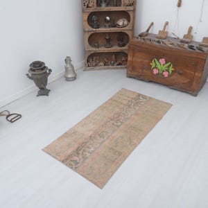 Home Decor Rug, Home Rug,Boho Rug,Area Rug,Small Rug,Turkish Rug, 2x5 Rug, Anatolian Rug, 2x5 Oushak Rug,2x5 Vintage Rug,Handwoven Rug,20364