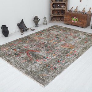 Tapis turc surdimensionné oushak (6,6 x 9,3 pi) : couleurs douces, laine vintage