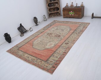 6x9 Wool Oushak Rug, Oversize Vintage Turkish Carpet